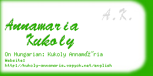 annamaria kukoly business card